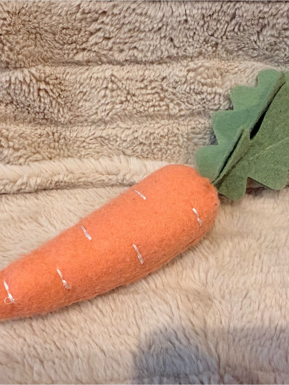 Handmade Felt Carrot Plush Toy in Orange and Green